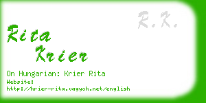 rita krier business card